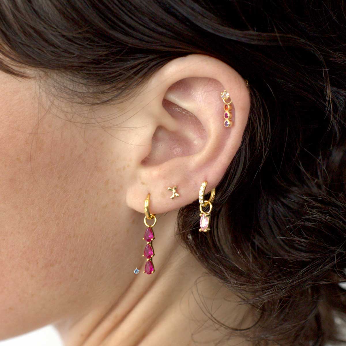 Triple Pink Topaz Charms