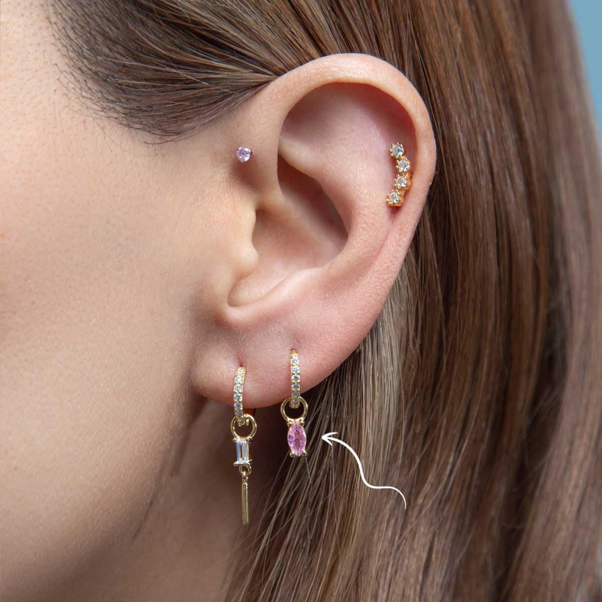 Charm Oval Pink Earring