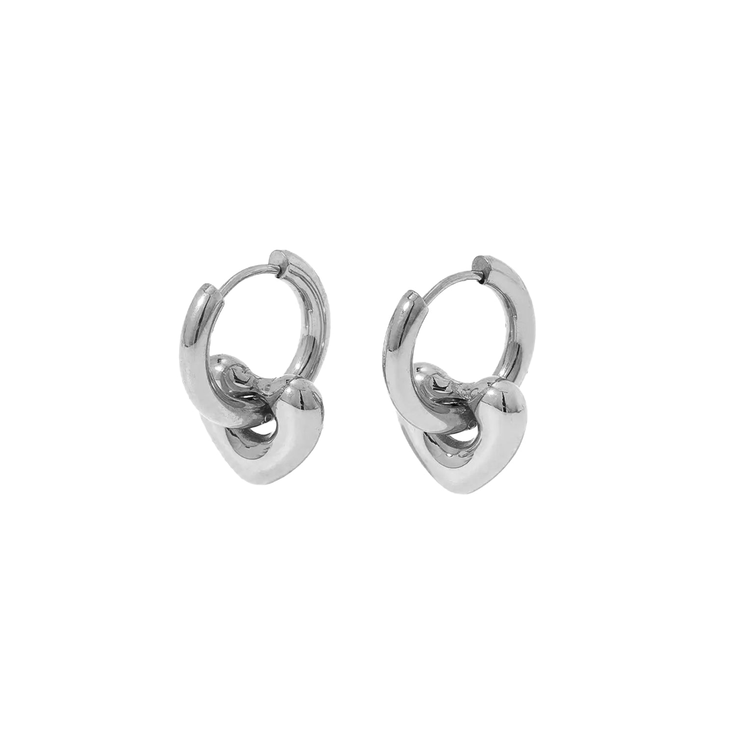 Puffy Heart Removable Earring Huggie
