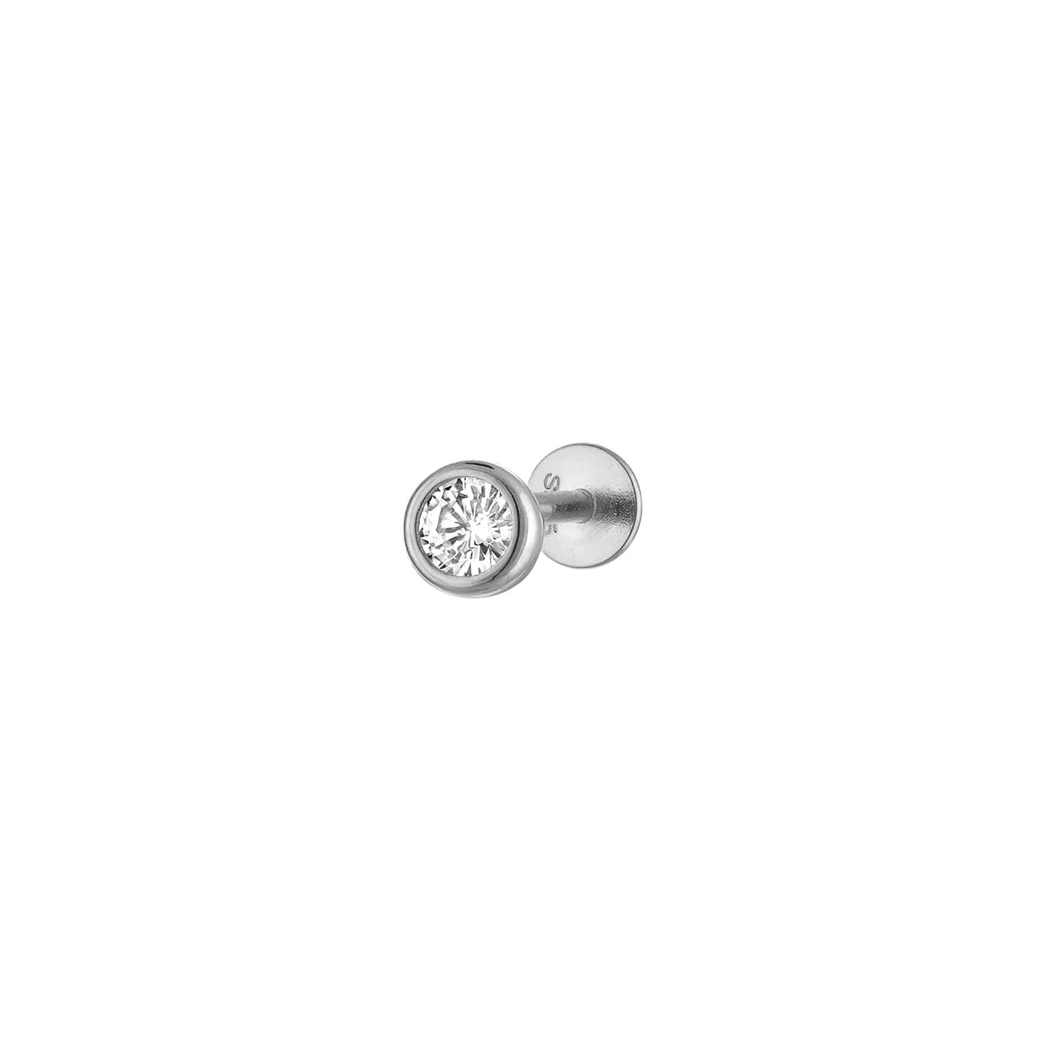 Single Round Flatback Silver