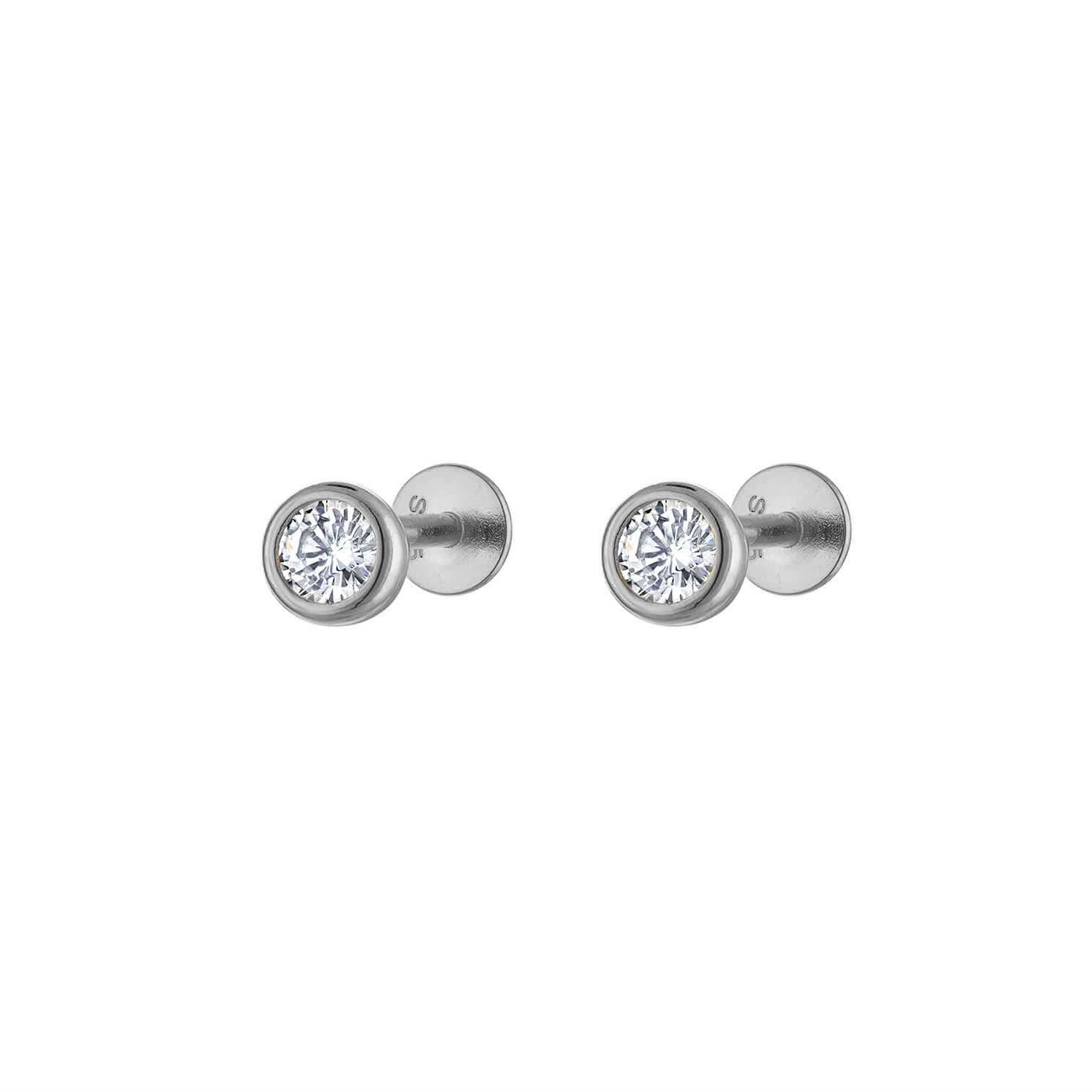 Single Round Flatback Silver