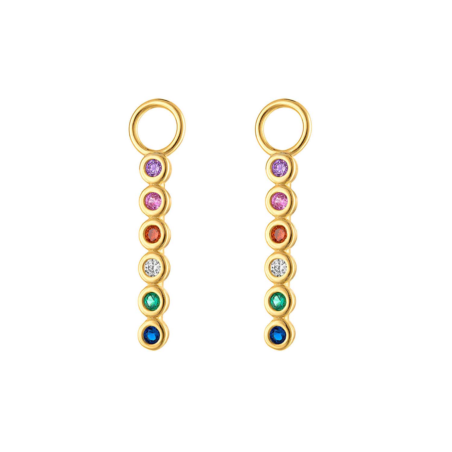 Six Rainbow Charm Earring Charm