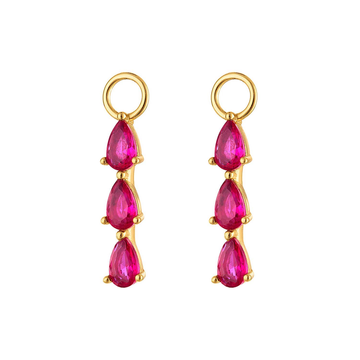 Triple Pink Topaz Charms