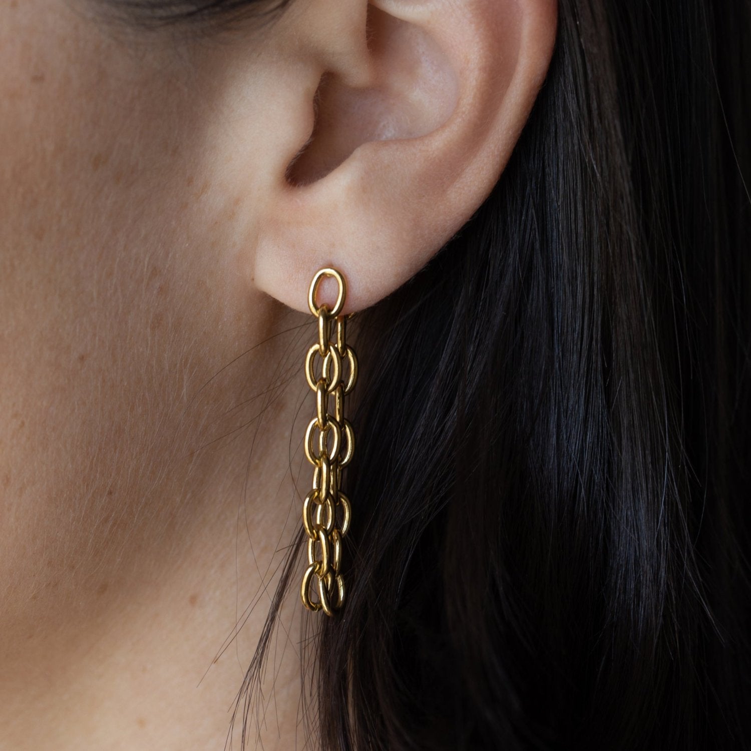 Oval Chain Earring