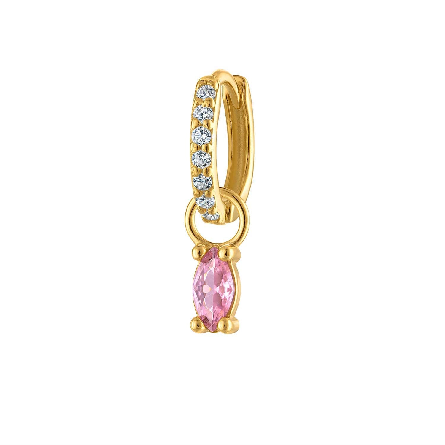 Gold Pave Huggie with Charm