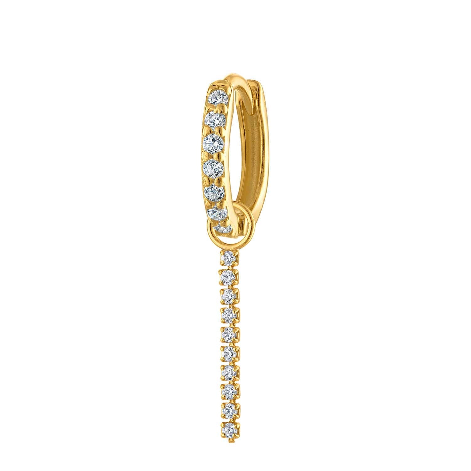 Gold Pave Huggie with Charm