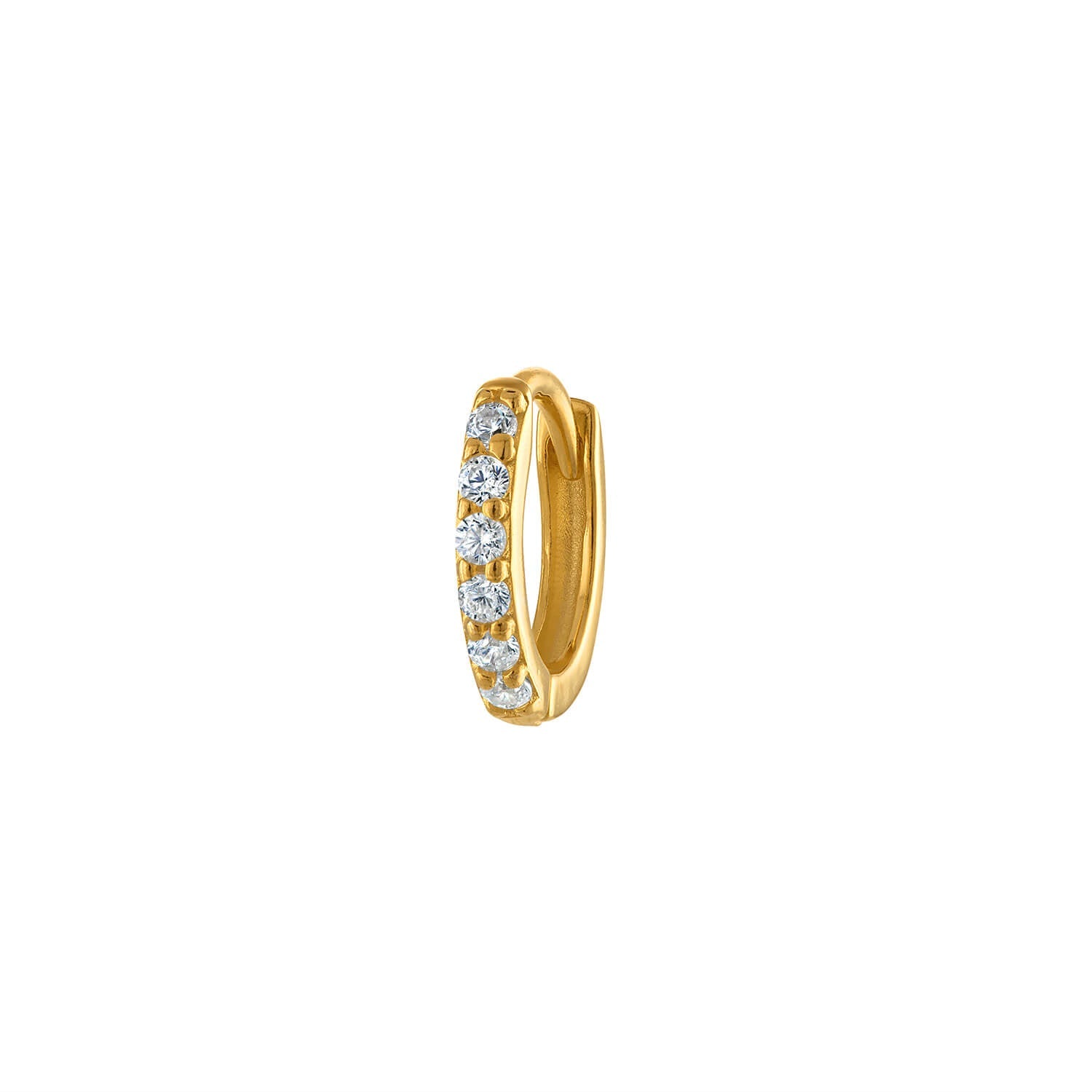 Gold Pave Huggie with Charm