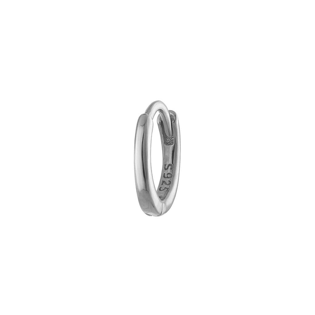 Wide Huggie Hoop Stainless Steel Earrings – JB Jewelry BLVD 7mm Silver Half Hoop Earrings – 316L Stainless Steel Chunky Huggie Hoops display picture 1