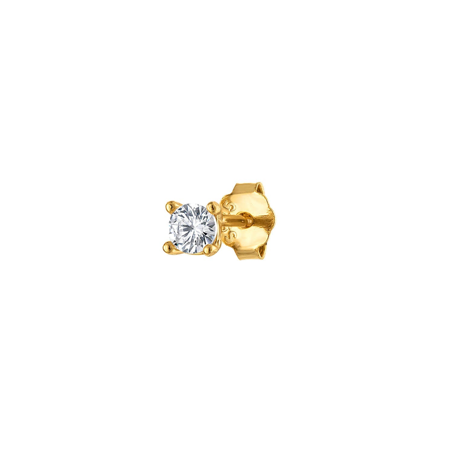 3mm Gold Round Stud